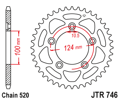 JT SPROCKETS JTR746.48 (-2, 444448jt)